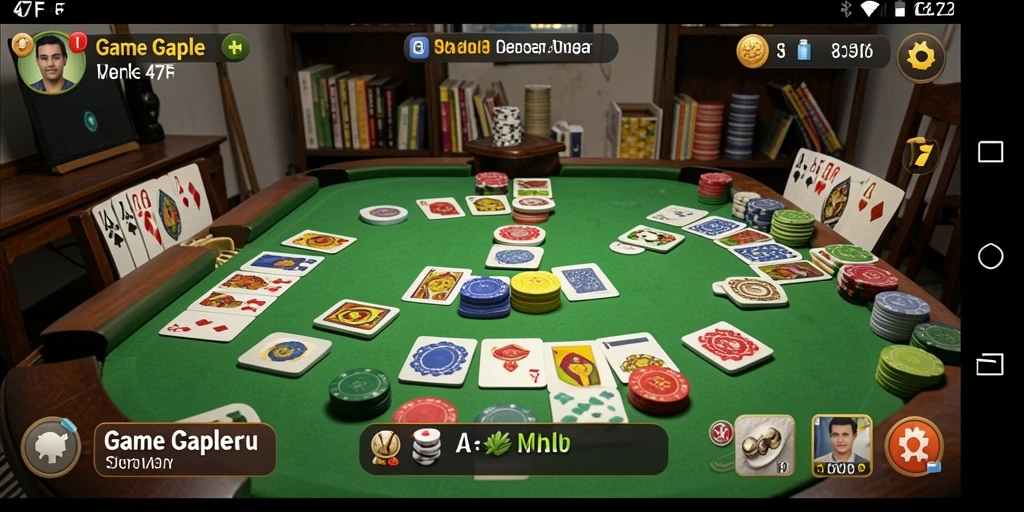 Screenshot utama 47F menampilkan gameplay Gaple yang seru.