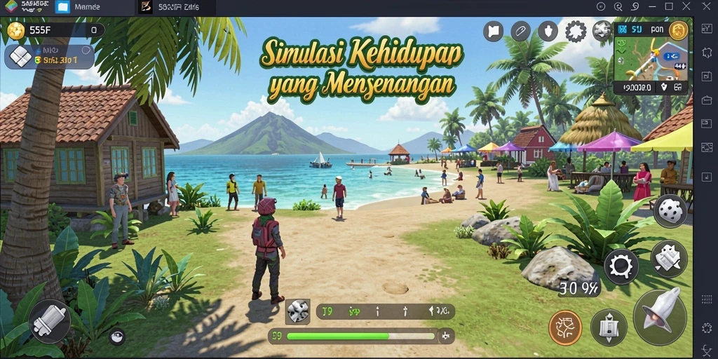 Tampilan gameplay menarik dari 555F yang menunjukkan interaksi mendalam antar karakter.