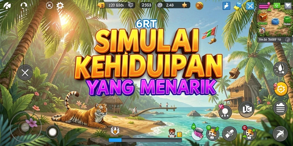 Tangkapan layar 6RT menampilkan karakter sedang menjalani kehidupan sehari-hari di dunia simulasi.