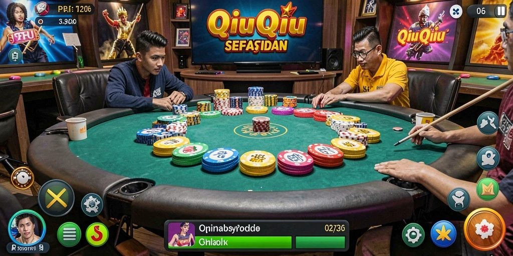 Tampilan gameplay QiuQiu yang menegangkan dan menarik.