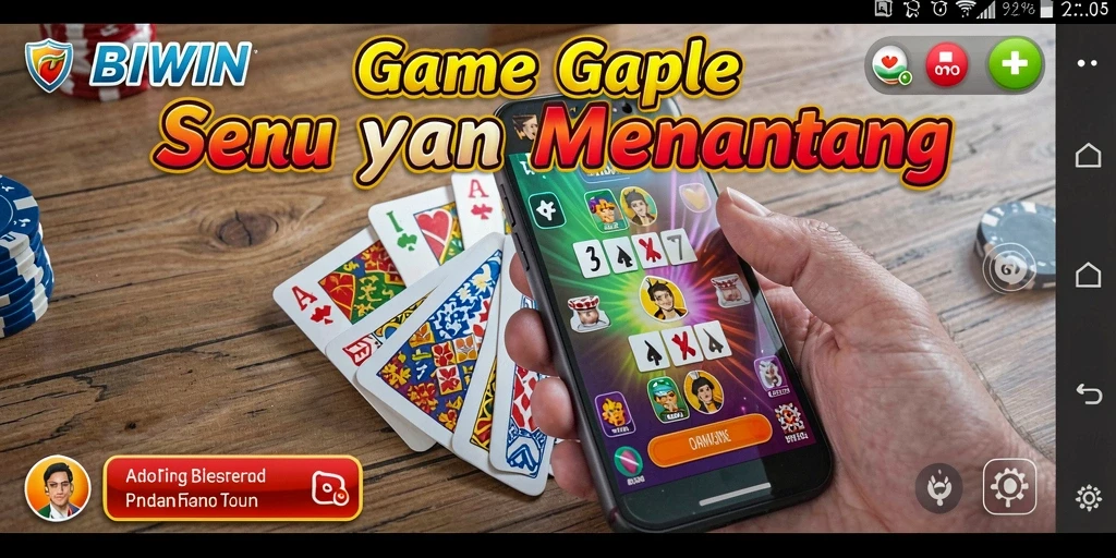 Gameplay BIWIN yang seru dan interaktif dalam permainan Gaple.
