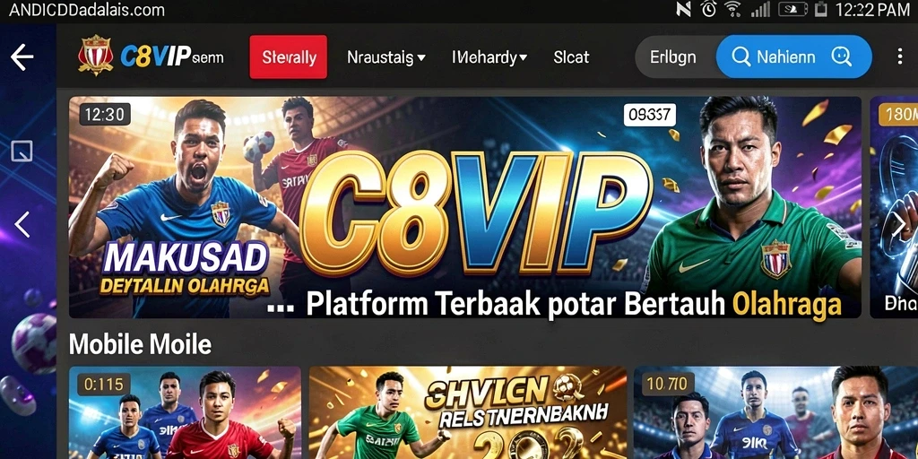 Tampilan menarik dan intuitif dari C8VIP saat bermain Sportsbook.