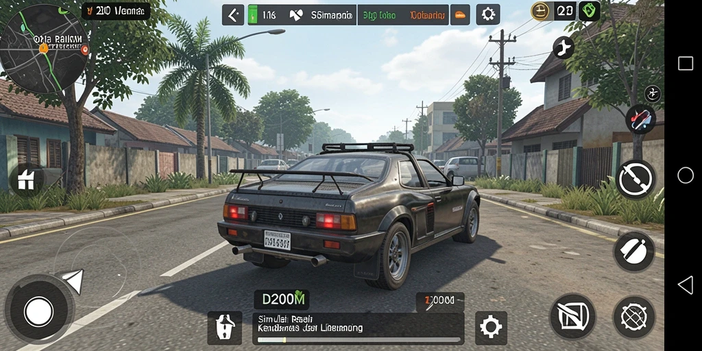 Tampilan gameplay D200M yang realistis dan memukau.