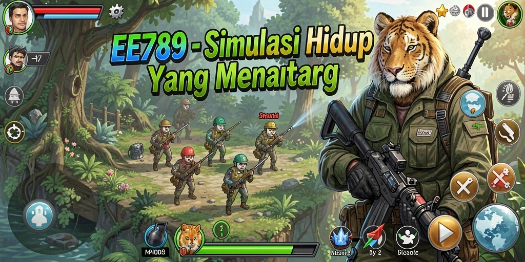 Screenshot gameplay EE789 menampilkan simulasi kehidupan yang realistis dan interaktif.