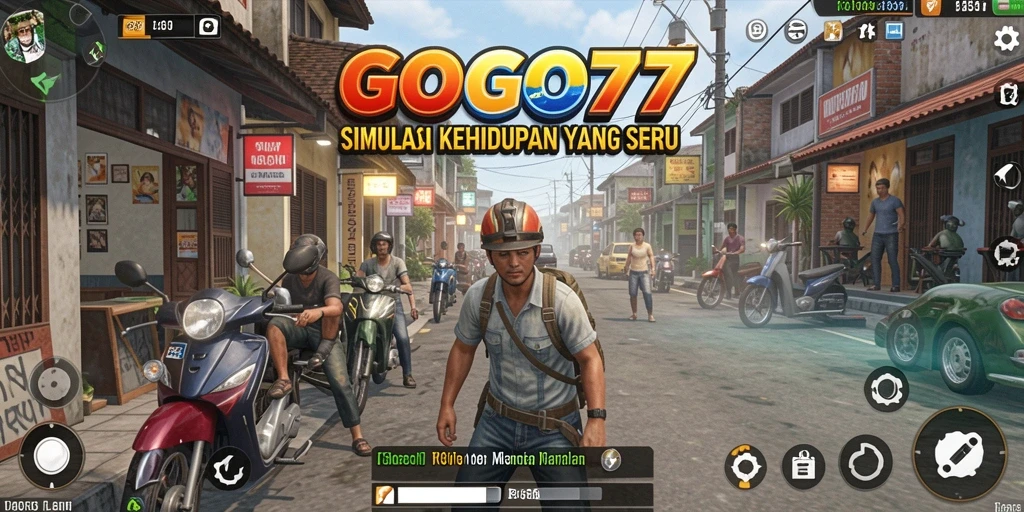 Screenshot GOGO77 menampilkan gameplay simulasi yang mendalam dan kreatif.