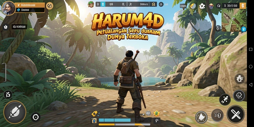 Gameplay seru HARUM4D dalam dunia terbuka yang menarik.