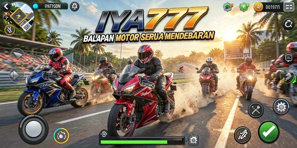 Tampilan gameplay balapan motor yang memukau dan mendebarkan.