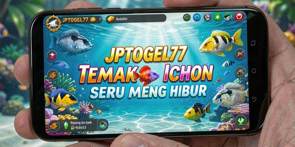 Tangkapan layar utama yang menampilkan aksi menembak ikan di bawah laut.