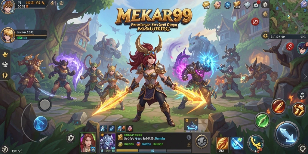 Tampilan screenshot <strong>MEKAR99</strong> menampilkan aksi pertempuran yang seru dalam dunia MMORPG.