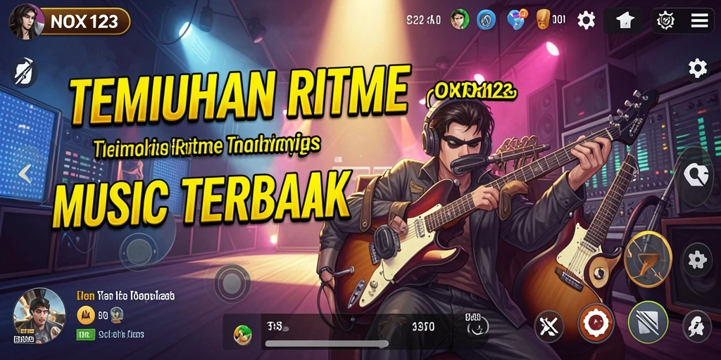 Tampilan screenshot utama NOX123 menampilkan gameplay Music yang menarik.