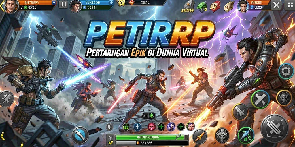 Screenshot menampilkan aksi pertarungan seru dari PETIRRP.