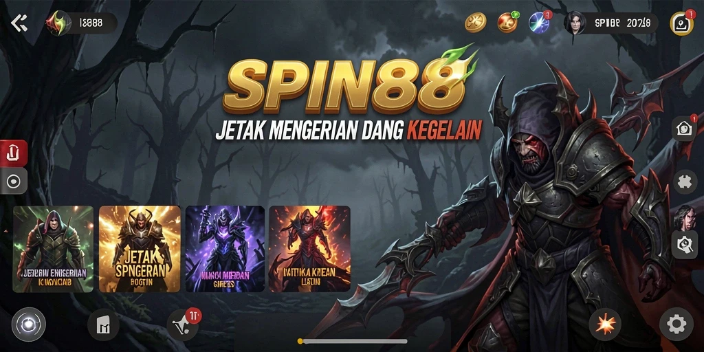 Tangkapan layar gameplay SPIN88 menampilkan suasana horor yang mencekam.