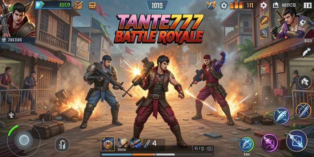 Screenshot utama menampilkan pertempuran seru di TANTE777.