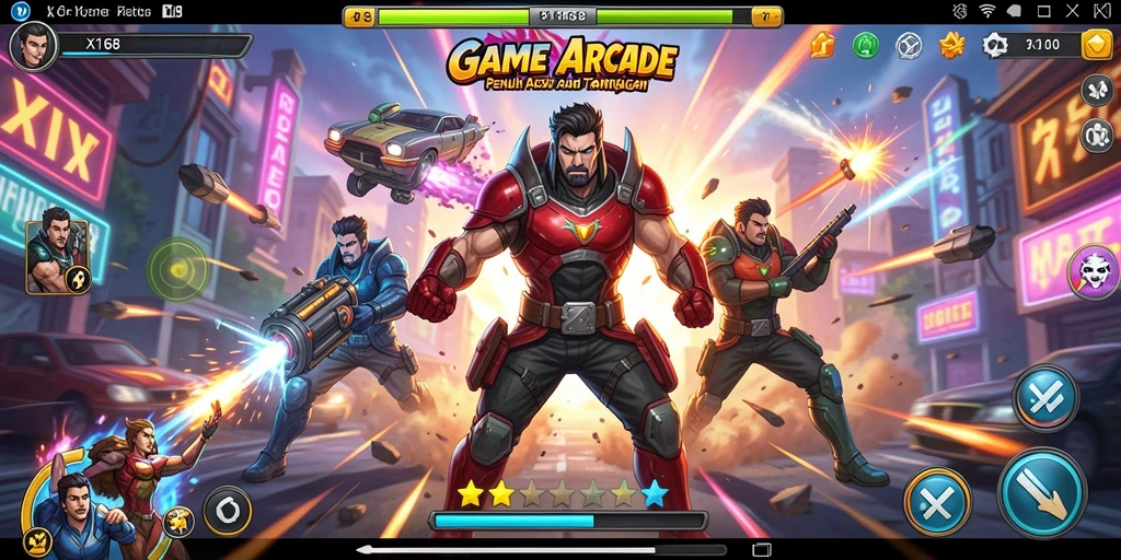 Screenshot gameplay X168 menampilkan aksi seru dan grafis memukau.